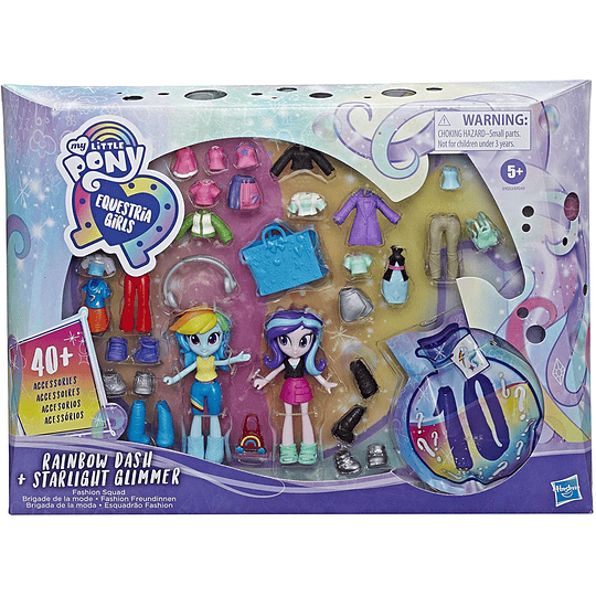 Rainbow Dash y Starlight Glimmer Muñecas Equestria Girls Fashion con más de 40 accesorios My Little Pony