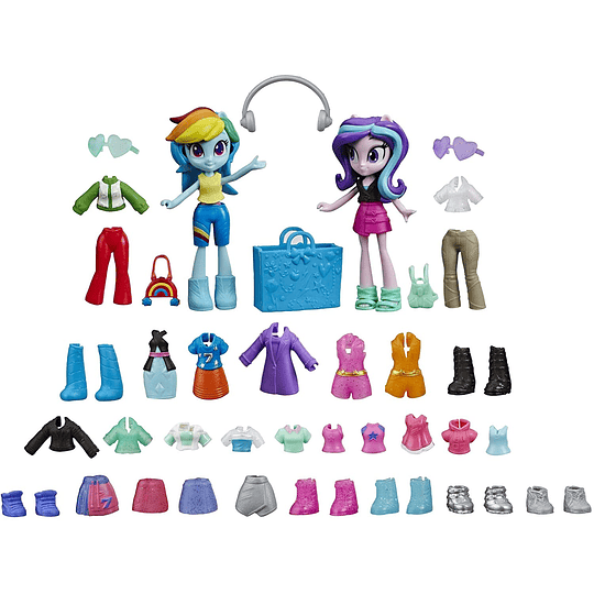 Rainbow Dash y Starlight Glimmer Muñecas Equestria Girls Fashion con más de 40 accesorios My Little Pony