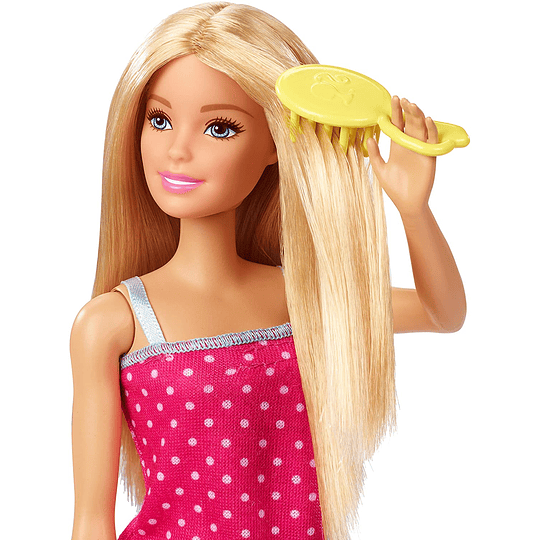 Barbie Muñeca con muebles de baño y accesorios
