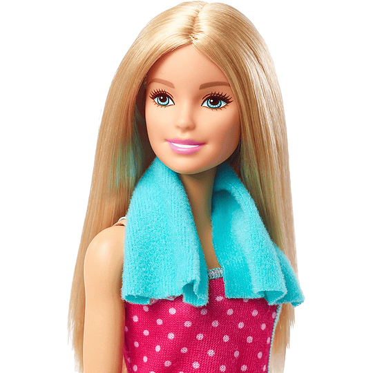 Barbie Muñeca con muebles de baño y accesorios