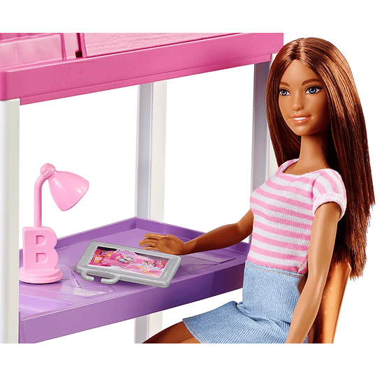  Barbie Muñeca con muebles de dormitorio y accesorios