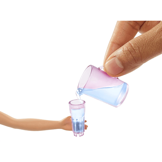 Barbie Refrigerador, accesorios para cocina con muñeca rubia