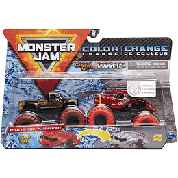 Maldición del capitán y Crushstation Monster Jam 2020 - Escala de cambio de color 1:64