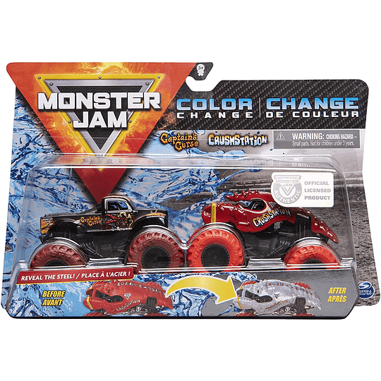 Maldición del capitán y Crushstation Monster Jam 2020 - Escala de cambio de color 1:64