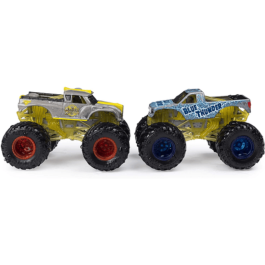 Radical Rescue y Blue Thunder Monster Jam 2020 - Escala de cambio de color 1:64 paquete de 2