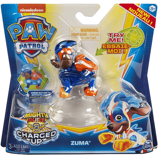 Zuma Paw Patrol Figura Cachorros Héroes Súper Cargados, 