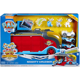 Pups Super Paws, Mighty Cruiser con 3 vehículos y sonidos Paw Patrol