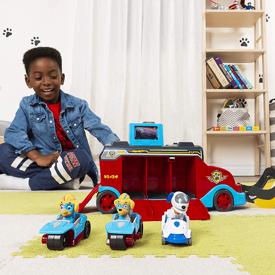 Pups Super Paws, Mighty Cruiser con 3 vehículos y sonidos Paw Patrol