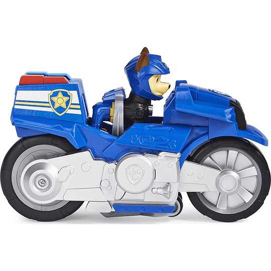 Paw Patrol, Chase - Coche de juguete 2 en 1 con motocicleta, luces, sonidos  y figura de acción, juguetes para niños a partir de 3 años