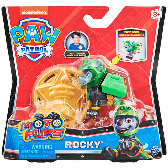 Rocky figura más insignia Moto Pups Paw Patrol