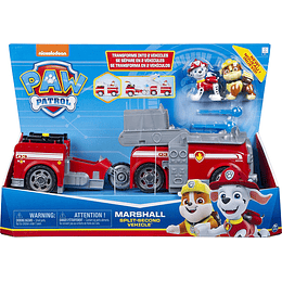 Marshall y Rubble Vehículo de Split-SSecond 2 vehículo en 1, Paw Patrol