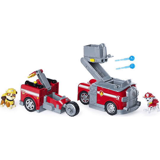 Marshall y Rubble Vehículo de Split-SSecond 2 vehículo en 1, Paw Patrol