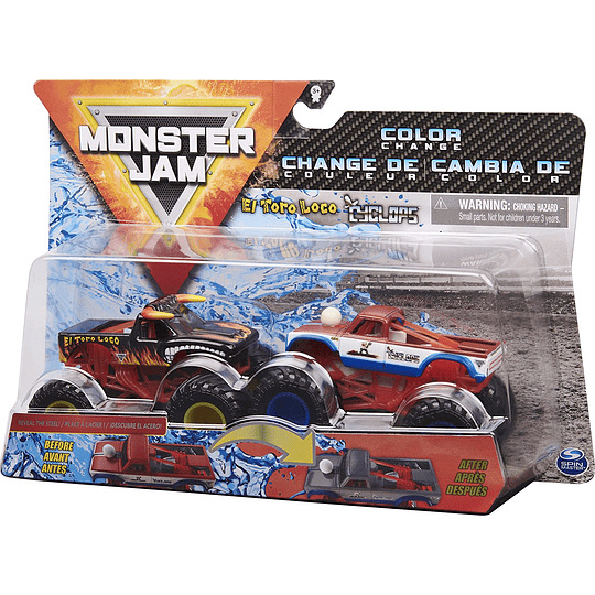 El Toro Loco vs. Cyclops cambian de color Monster Jam, 1:64 Scale