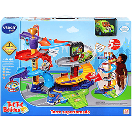 Torre Supertornado TutTut Bólidos con vehículo de Rocky VTech 
