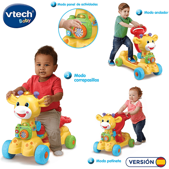 Jirafa Scooter 4 en 1 Vtech Andador, Correpasillos y Patinete