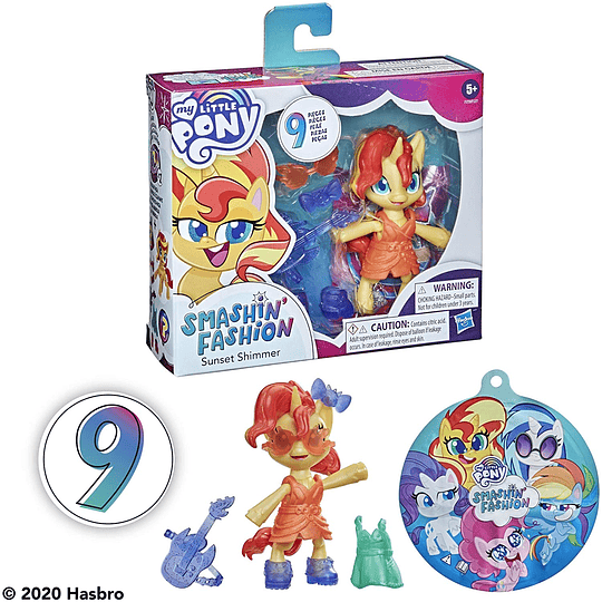 Sunset Shimmer My Little Pony Smashin' Fashion 9 Sorpresas