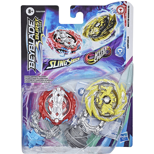Leopard L4 Slingshock y Master Kerbeus K5 Hypersphere BEYBLADE Burst Surge Dual