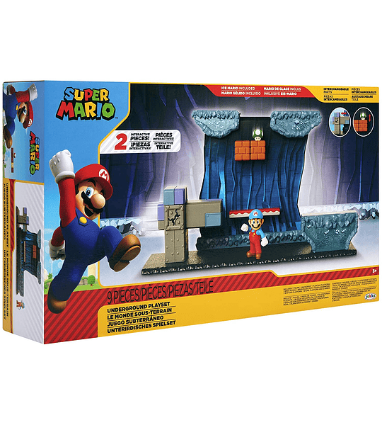 Subterráneo con figura de acción Ice Mario incluye 2 piezas interactivas