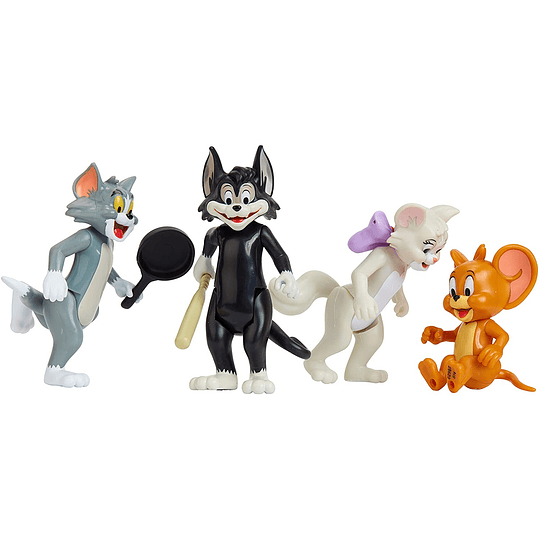 Tom & Jerry Set de 4 Figura Articuladas y 2 Accesorios