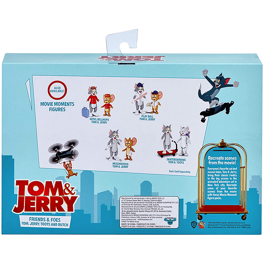 Tom & Jerry Set de 4 Figura Articuladas y 2 Accesorios