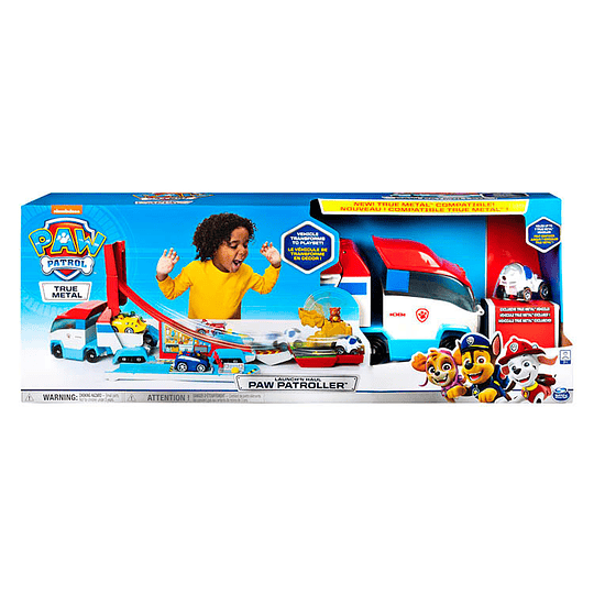 Paw Patroller Transforming 2 en 1 Track Set para vehículos de True Metal 