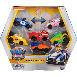The Movie Pack de 6 Autos True Metal Paw Patrol escala 1:55