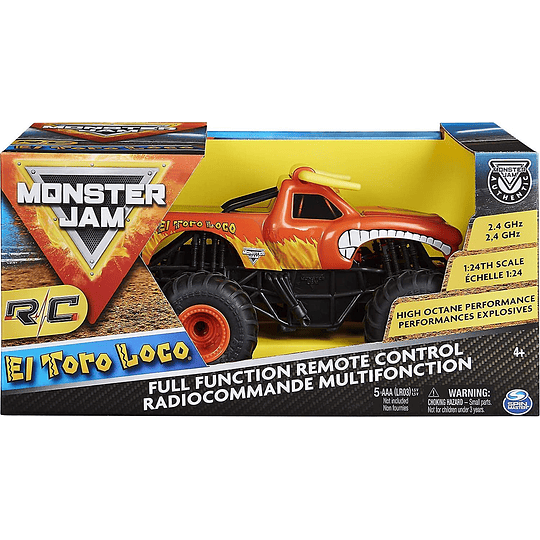 El Toro Loco Control Remoto Monster Truck escala 1:24, 2,4 GHz