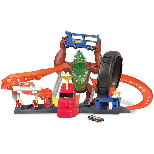 Toxic Gorilla Slam  Hot Wheels Estación de servicio con luces y sonidos