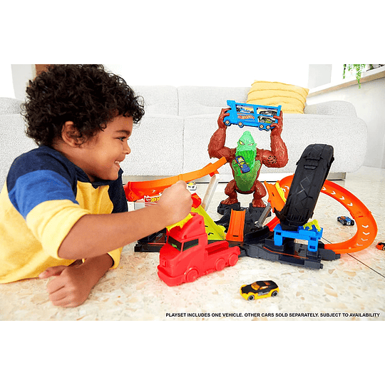 Toxic Gorilla Slam  Hot Wheels Estación de servicio con luces y sonidos