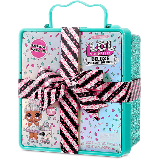  Deluxe Presente sorpresa con muñeca de edición limitada y mascota, color verde azulado 