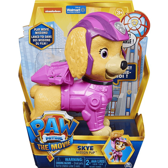 Skye exclusivo con sonido Paw Patrol The Movie Mission Pup