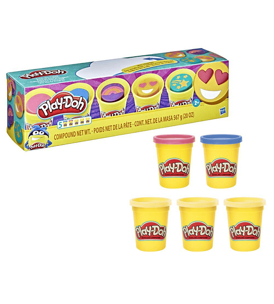 Set de Felicidad 3 botes multicolores inspiradas en los Emojis 2 botes Play-Doh