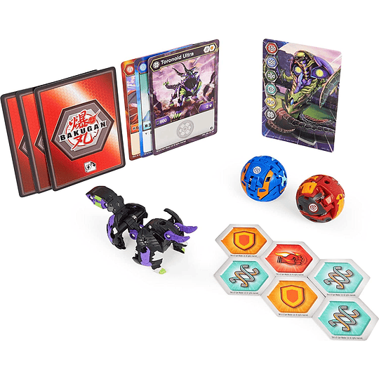 Bakugan Geogan Rising Darkus Toronoid Ultra, Pyrus Behemos, Aquos Ninjiton Pack