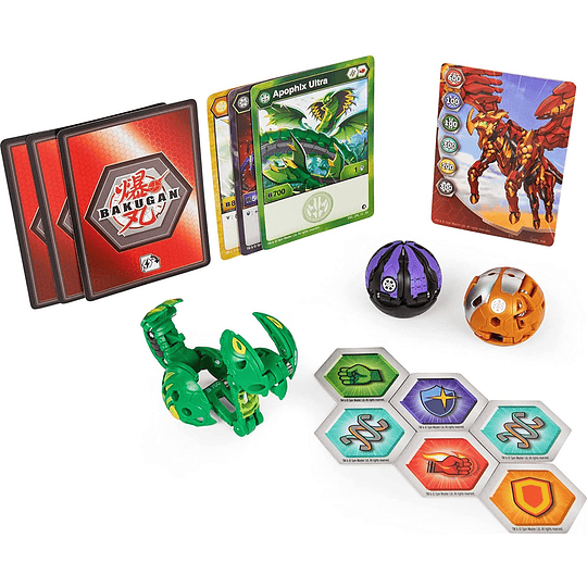 Bakugan Geogan Rising Ventus Apophix Ultra, Darkus Crakanoid, Spear fin Aurelus