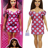  Barbie Fashionista Muñeca curvy vitiligo con vestido de lunares 