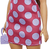  Barbie Fashionista Muñeca curvy vitiligo con vestido de lunares 