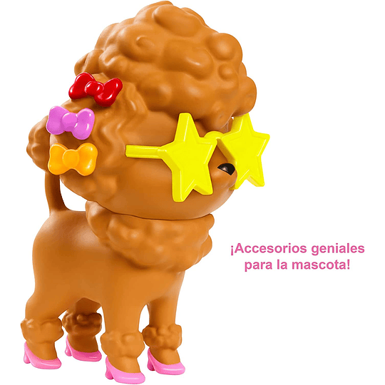 Barbie Extra 2 con un Look Brillante y cachorrito de Mascota, Multicolor