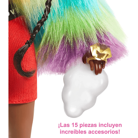 Barbie Extra 2 con un Look Brillante y cachorrito de Mascota, Multicolor