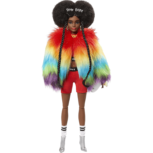 Barbie Extra 2 con un Look Brillante y cachorrito de Mascota, Multicolor