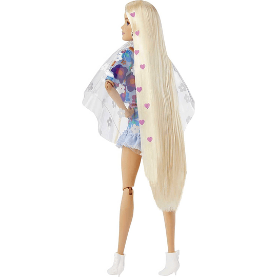 Barbie Extra Rubia con Conjunto Floral de 2 Piezas Incluye Conejo y 15 Accesorios