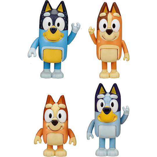Bluey y Familia Set de 4 Figuras