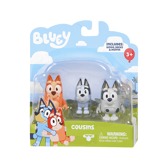  Bluey, Primos: Bingo, Muffin y Socks