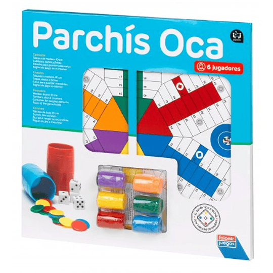 PARCHÍS 6 JUGADORES OCA 40 CM. + ACCESORIOS FALOMIR JUEGOS