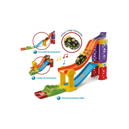 Pista de carreras de lanzamiento y juego 3 en 1 tut tut de Vtech