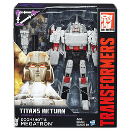 TRANSFORMERS GENERACIONES TITANES VOLVER MEGATRON Y DOOMSHOT.