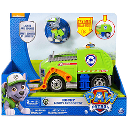 Paw Patrol - Rocky Camion de reciclaje de luces y sonidos