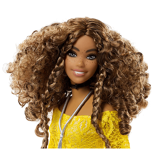  Barbie Fashionista, Muñeca vestido glamuroso,