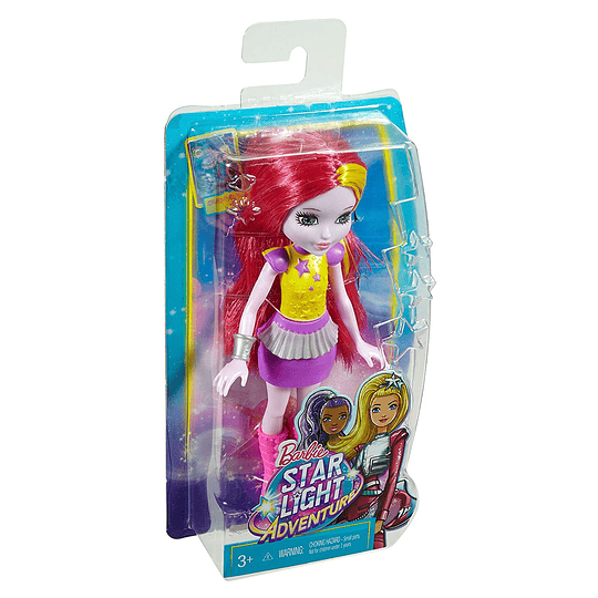  Barbie Star Light Adventure - Muñeca de tamaño pequeño para cabello rosado y amarillo