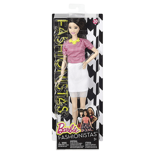 Barbie Fashionistas muñeca color blanco y rosa Pizzazz