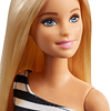  Barbie Fashionista rubia con vestido a rayas (Mattel )